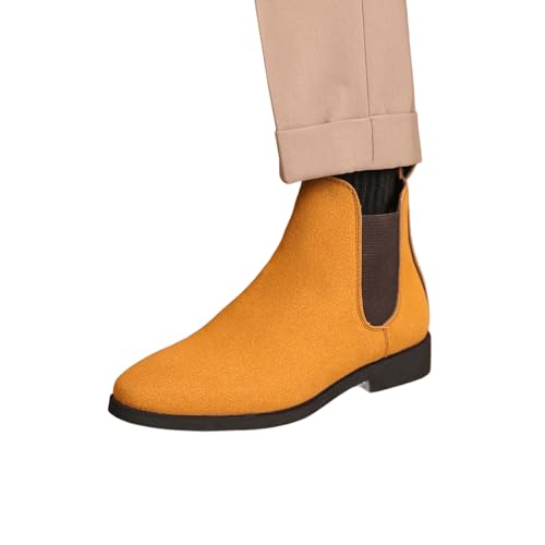 Men's Chelsea Boots Casual Classic Comfy Slip-On Suede Chukka Mens Ankle Boot