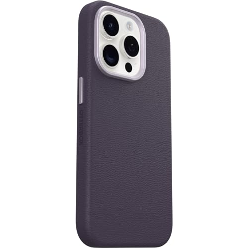 Image of OtterBox iPhone 15 Pro Symmetry Cactus Leather for MagSafe - Plum Luxe (Purple), sustainably sourced, Snaps to MagSafe, Ultra-Sleek, Raised Edges Protect Camera & Screen