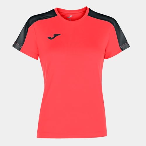 Joma 6XS-5XS Camiseta Academy Manga Corta, Unisex-Adult, Coral flúor Negro