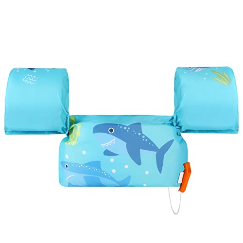 HeySplash Chaleco de Natación para Bebé, Manguitos Flotantes Entrenamiento para Nadar Flotador de Brazos con Correa Ajustable Hebilla Segura para Niños de 9-22 kg, Azul Cover