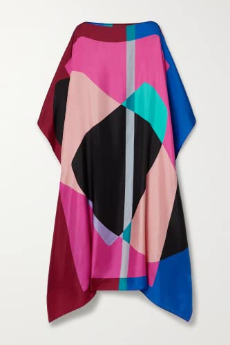 Hiyan Creation Modern Boat Neck Women Casual Wear Printed Soft Silk Crepe Kaftan,Maxi Summer Kaftan,Summer Dress,fancy kaftan.2