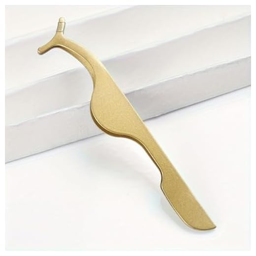 4pc False Eyelashes Applicator Tool | DIY Lash Extension Tweezers for Strip Lashes and Clusters Remover Clips Eye Makeup Stainless Steel-Gold