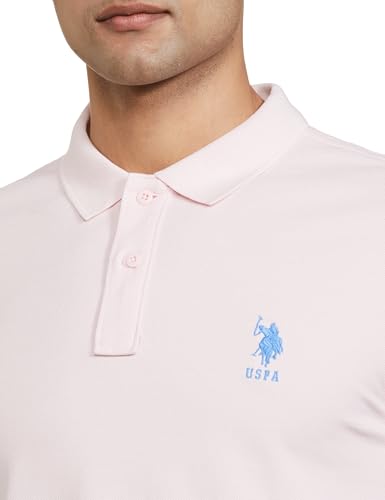 Image of U.S. Polo ASSN. Men's Cotton Slim Fit Solid Polo Shirt