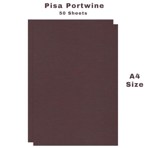 Image of CVANU Premium A4 Color Paper Sheets Pisa Portwine 120 GSM Color Art Papers for Kids DIY Arts and Crafts| Scrapbooking| Card Making (Pack of 50)
