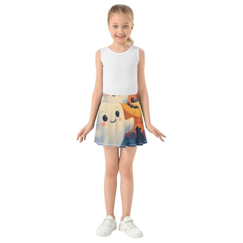 Joisal Cute Cartoon Halloween Scene Toddler Tennis Skirts Cute Comfy Athletic Shorts Girls Skorts School Skirt 4t3