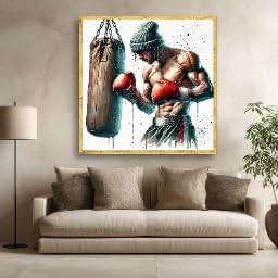 Toile d'entraînement de boxe 55x55cm poster motivation sport - 2