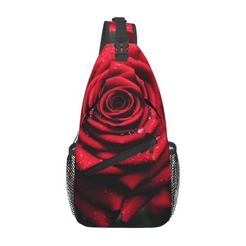 Bolso cruzado tipo sling unisex negro con diseño floral miniatura 1