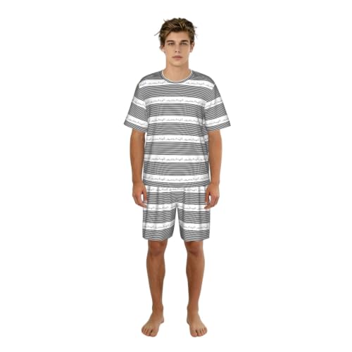 Pyjama court homme imprimé animal de la ferme ensemble d'été doux