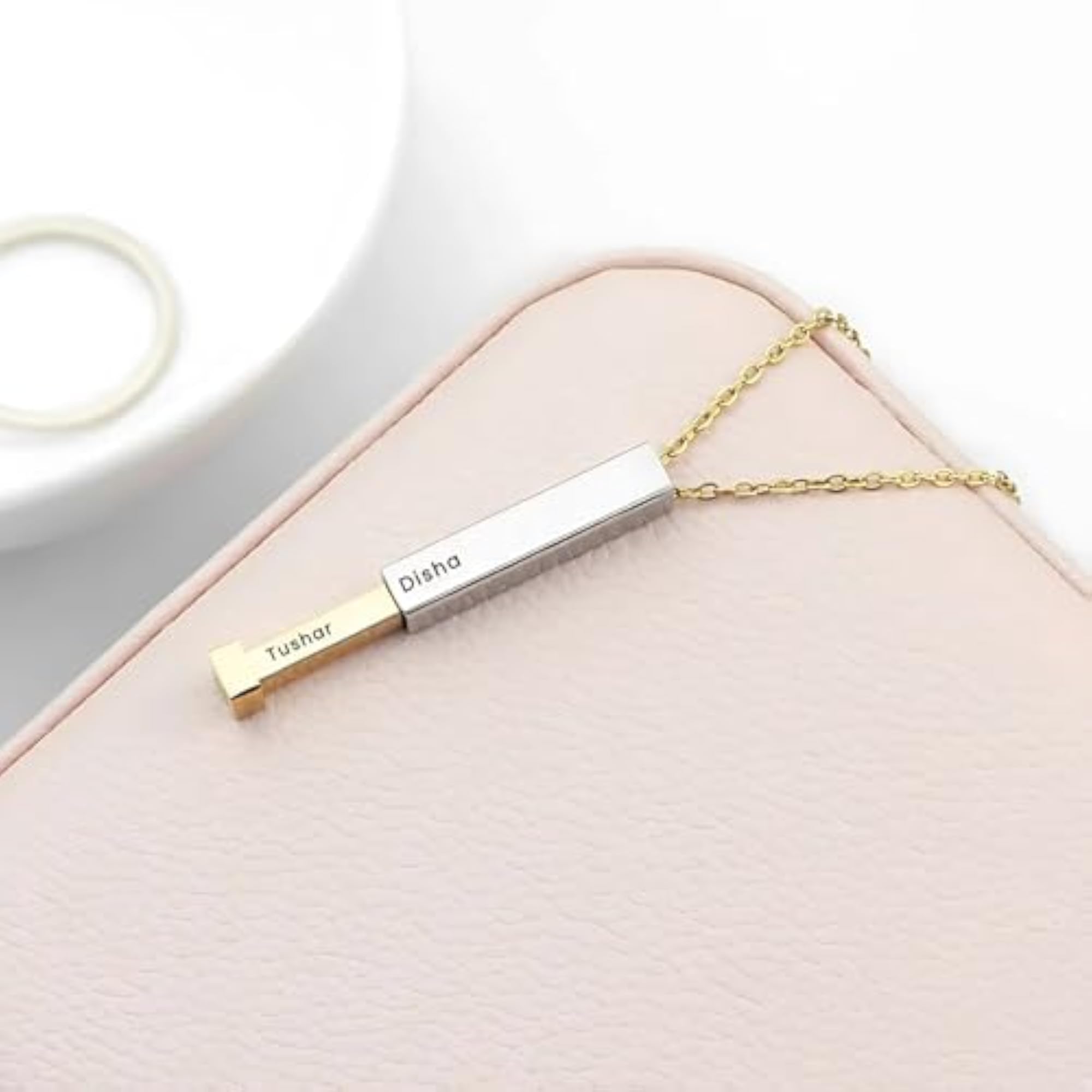 Customized Secret-Slim Bar Pendant Necklace, Personalized