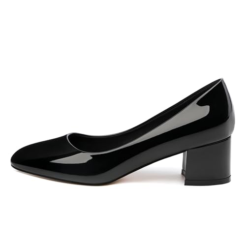 SKYSTERRY Women's Pumps Chunky Block Closed Round Toe Heels Low Heel Comfortable Dress Shoes for Business Work Wedding 2 Inch4