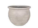 MSI Trend Terracotta Look Triple Band Indoor/Outdoor Planter - 14' D X 11' H - Planter Pot for Front Porch, Driveways, Poolside, Patios, Stairway Landings, or Decks - Light Gray Concrete Finish