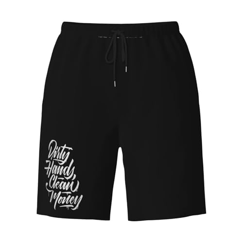 Dirty Hands Make Clean Money Men's Quick-Dry Board Shorts 7" - Swim Trunks Summer Hawaii Beach3