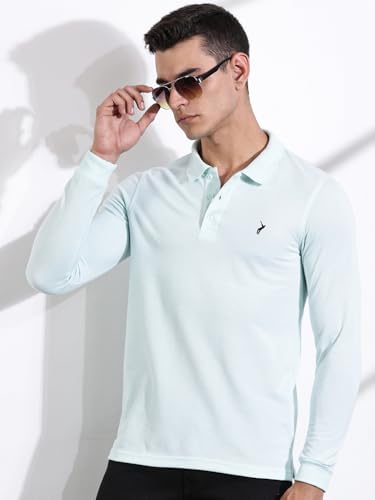 Image of Thomas Scott Men's | Solid | Full Sleeve | Regular Fit | Cotton Blend | Polo Collar | Casual Tshirt