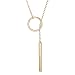 S.Leaf Sterling Silver Lariat Bar Necklace Open Circle Y Necklace Vertical Bar Looped Long Necklace (Gold, 76)