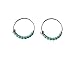 Handmade Silver Pair Small 12MM Beaded Hoop Earrings, 925 Sterling Silver, Thin 22Gauge Turquoise Color Beads Hoops for women, By Miya Jewelry Creations
