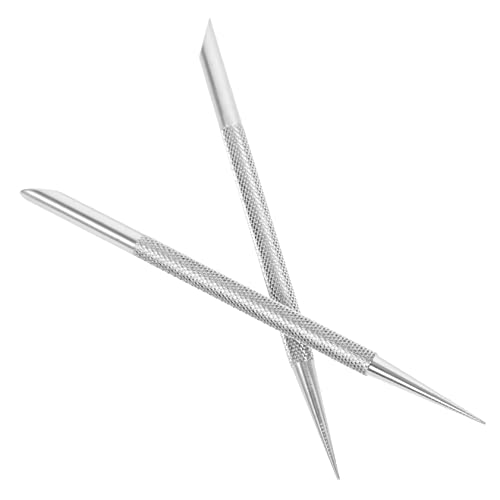 FOMIYES 2Pcs Stainless Steel Cuticle Pusher Tool for Nail Remover for Natural Artificial Nails Comfortable Slip Handle for Nail