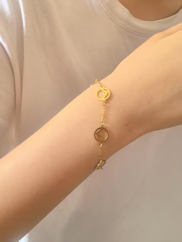 Women's 18K gold letter F bracelet Personalized CZ jewelry Suitable for daily, party or special occasion fashion jewelry gifts4