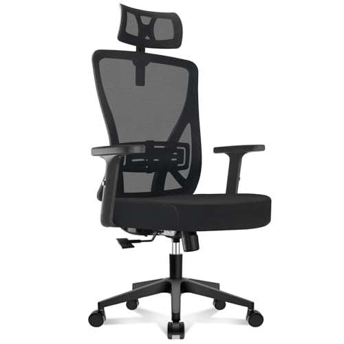 Durrafy Ergonomischer Bürostuhl mit Kopf- & Lendenstütze, Höhenverstellbarer Schreibtischstuhl...