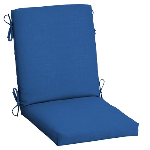 Image of Arden Patio Dining Outdoor Chair Cushions, 20x44, Rain-Proof Seat Pad, Fade-Resistant Outdoor Cushion Cobalt Blue Texture