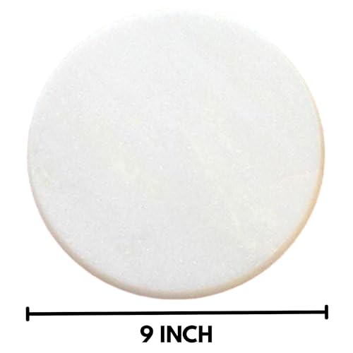 Image of Modern Decor Emporium White Marble Chakla (9 Inch) | Roti Maker | Rolling Pin Board | Chapati Maker | Chakla | Kitchen Tools for Home & Kitchen | Polished | Finished Marble Roti Maker. (White)