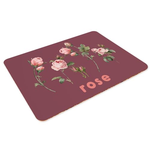 Sets de table en liège grand format napperons fleurs minimaliste chic