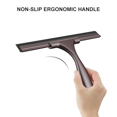 Image of SetSail Squeegee for Shower Glass Door Stainless Steel Shower Squeegee for Glass Doors All-Purpose Window Squeegee for Car Windshield Cleaning 10 Inches,Bronze