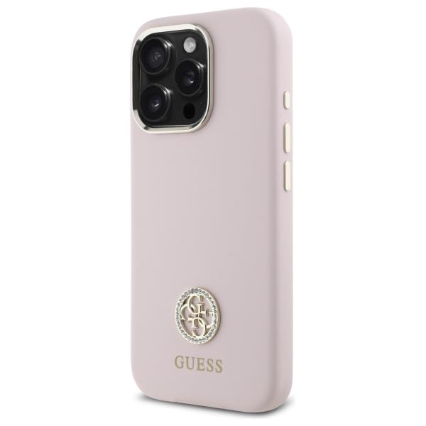 CG Mobile Guess GUHCP16LM4DGPP - Carcasa para iPhone 16 Pro de 6,3" (Silicona), Color Rosa Claro