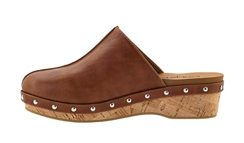 Corkys Footwear Newbie 1.75-Inch Platform Wedges Memory Foam Cushioned Slip-On with Chic Stud Detailing Stylish Comfort for Fall
