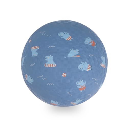 Monnëka Gummiball für Kinder | Leichter & Robuster Spielball für Baby und Kleinkind 13 oder 18 cm | Ideal für Strand Pool Garten & Park | Hippos groß