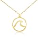 GD GOOD.designs EST. 2015 Damen Halskette mit rundem Wellenanhänger (45cm lang) Wave Schmuck Strandschmuck Badeschmuck Gold goldene goldfarben Damenhalskette Damenkette Damenschmuck