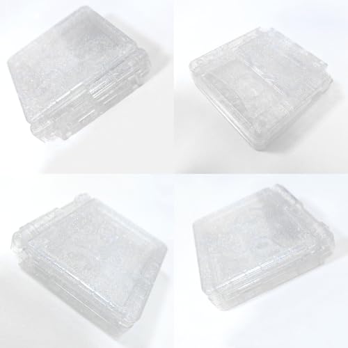 Image of Hzxkqmil Replacement Full Shell Case Kit for Gameboy Advance SP Console | Custom Transparent Housing DIY Clear Cover with Buttons Screws Repair Parts + Screwdrivers Tools for GBA SP (Clear Sparkle)
