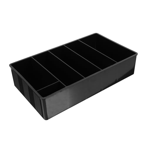 Uonlytech Portable Cash Drawer Tray with Multi Money Organizer Stable Replacement Storage Box for Coins and Bills Vertical Desktop Till for Office School and Business Use Black Design