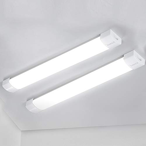 Led Shop Light 2 Pack 2FT 18W 5000K Utility Led Garage Lights IP66 Waterproof Airand Led Under Cabinet Lighting LED Cube Light for Garage, Workbench,Closet,Shop,Hallway