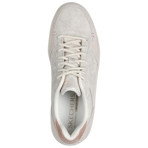 Skechers Hiland Shimmering SplendidSneaker pour Femme, Bordure en duralreather Naturelle, 36 EU