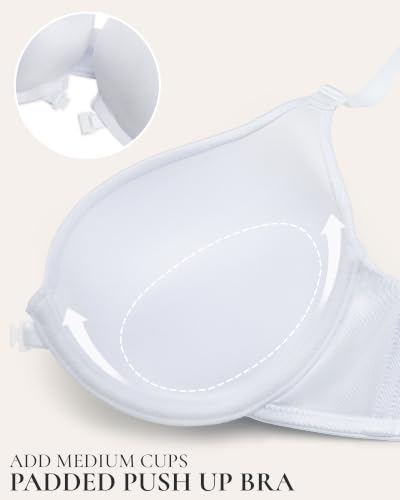 Image of Women Front Closure Bras Push Up Plunge Padded Demi Underwire