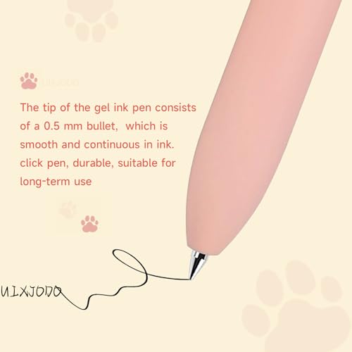 Image of UIXJODO Cat Pens, 4 Pcs 0.5mm Cute Kawaii Black Ink Pens Fine Point Smooth Writing Pen, High-End Series Cat's Tail Retractable Pen for Journaling Note Taking (4 Pcs Cat)