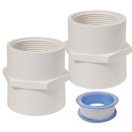 1-1/2 Inch PVC Female Thread Adaptor White 2-Way PVC Pipe Coupling Adapter Connectors With 1.5