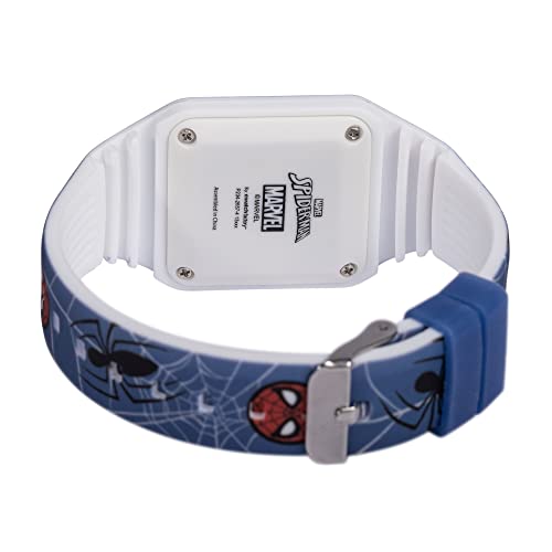 Image of Marvel Spiderman Watch for Kids - Spiderman Watch Boys - Spider-Man Watches for Boys 4-6 - Kids Toys - - Marvel Toddler - Teen - Red Bezel - Multicolor Nylon Strap