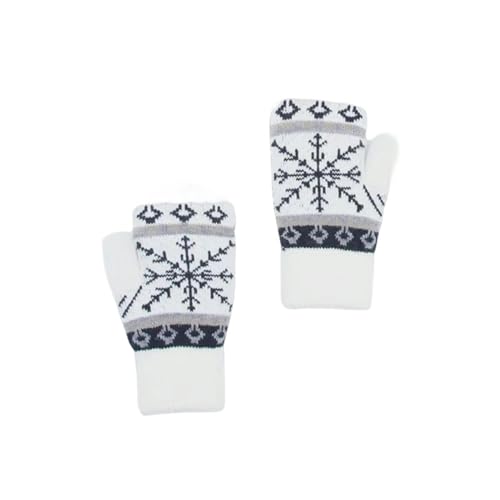 Guantes de punto jacquard femeninos con acabado de felpa premium