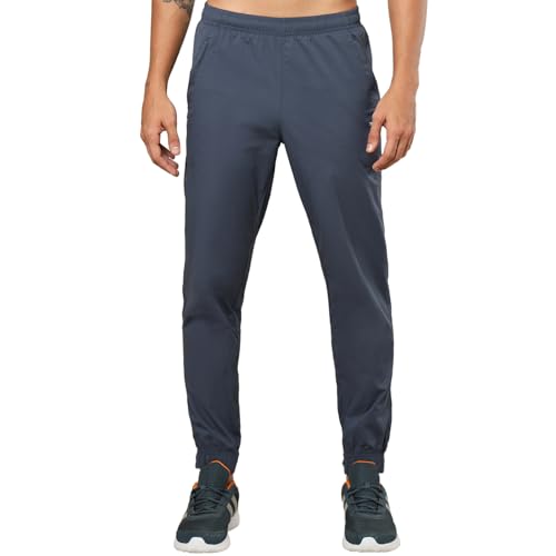 Image of TECHNOSPORT Men Mid Rise Regular Fit Solid Stretchable Joggers, Techno Dry for Regular Use and Sports