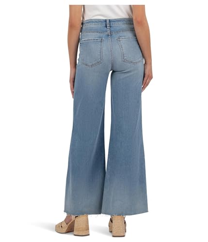 KUT from the Kloth Women's Ryan High Rise Fab Ab Super Wide Leg Raw Hem2