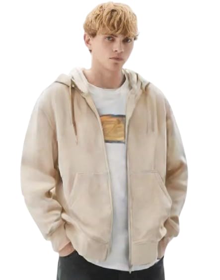 Men’s Full Sleeve Zip-Through Hoodie | Jacket for Men | Breathable, Solid Color Hooded Jacket with Front Zipper Closure