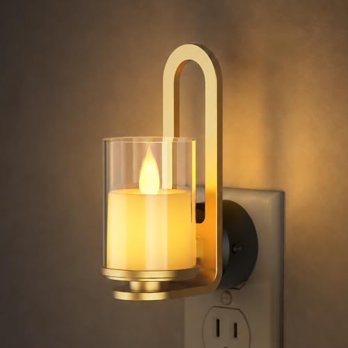 Image of Briignite Flameless Candle Night Light, Warm Night Lights Plug into Wall