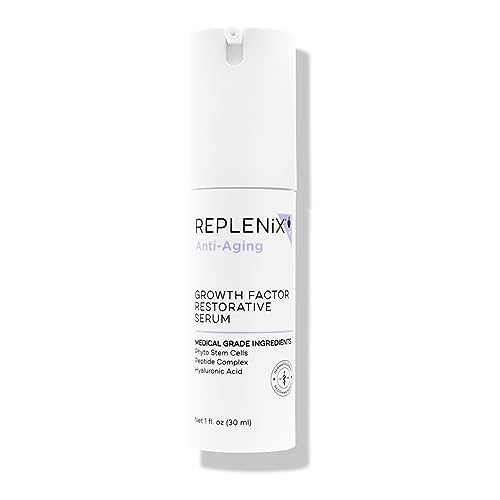 Replenix Growth Factor Restorative Facial Serum, Anti-Aging Treatment with Medical-Grade Ingredients for Mature Skin (1 fl. oz)