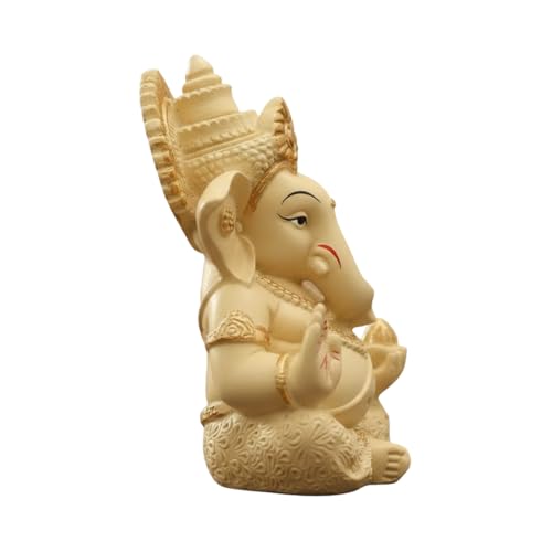 Image of VAMA Ganesh Idol for Car Dashboard Siddh at Chintamani Ganesha Temple, Ujjain | Lord Ganesha Idol for Car | Ganesh Murti | Ganpati Idol for Home Decor, Office Desk, Mandir and Gift 3.5 Inches (Ivory)