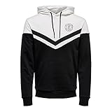 bequem ONLY & SONS Herren ONSWAGNER Sweat Hoodie Kapuzenpullover, Mehrfarbig (Black Black), XS