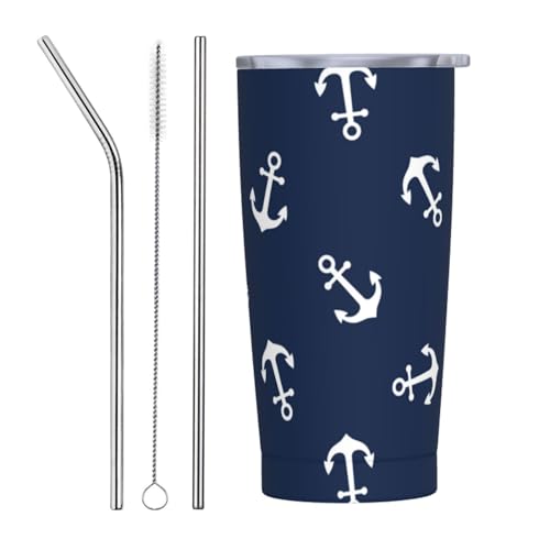 Taza De Aislamiento 20Oz, Ancla Taza Termo Café Reutilizable Taza De Automóvil De Acero Inoxidable Taza De Viaje, Para Bebidas Frías O Calientes, Oficina