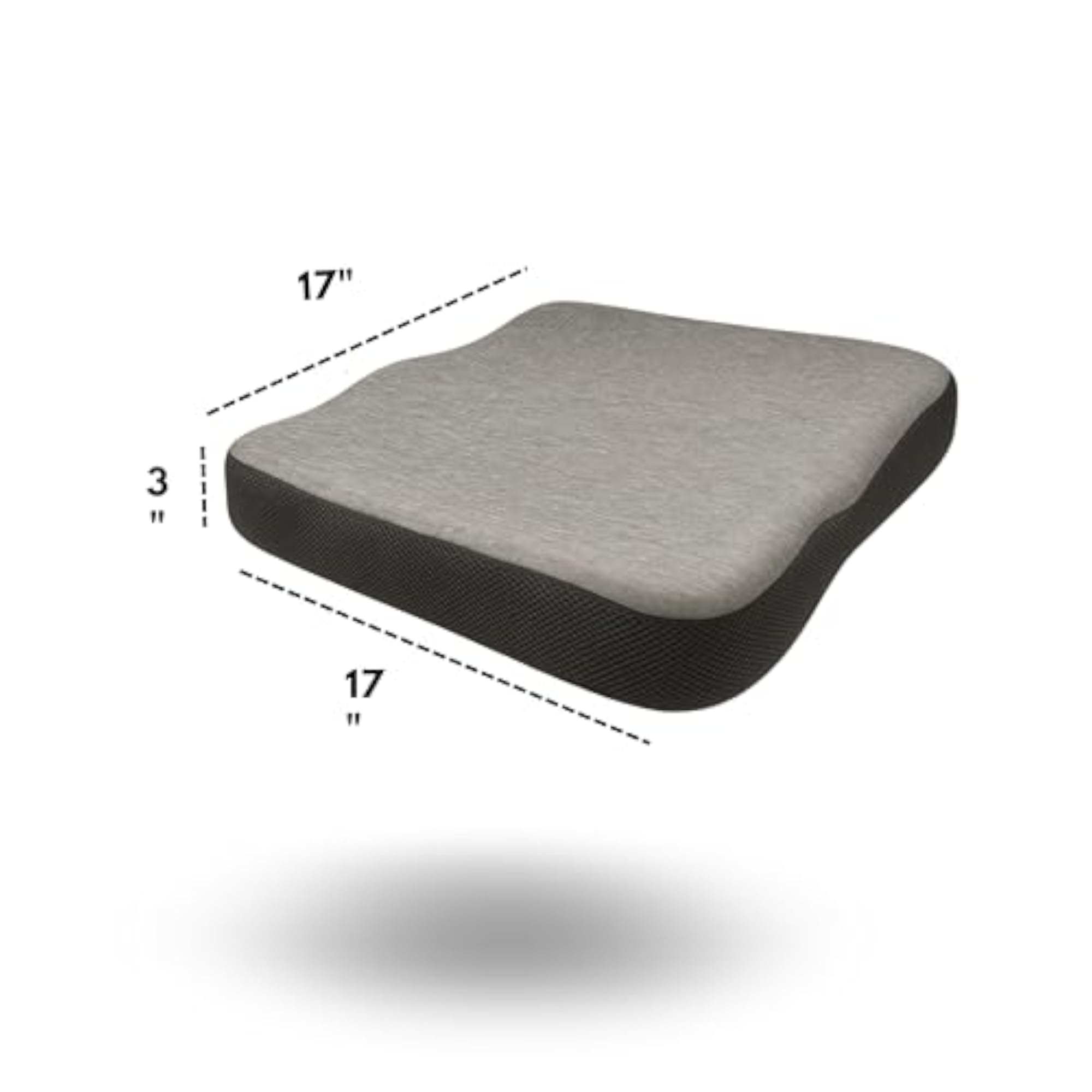 Memory Foam Seat Cushion, Grey, Healthy Posture Support