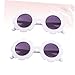 Outanaya 2pcs Sunglasses Sunflower Design Anti-uv Protection Lightweight Fashion Eyewear for Boys and Party Dress Up Accessory White Frame Purple Lens