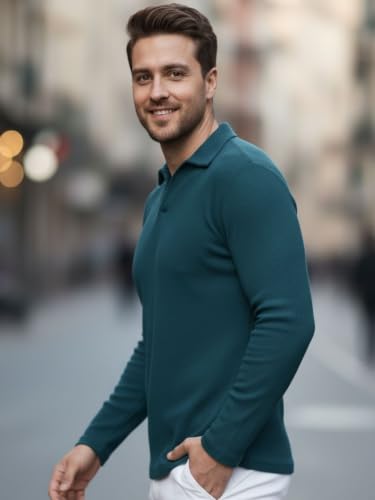 Image of Rigo Printed Casual T-Shirts for Men | Waffle Knit Solid T-Shirt for Men | Full Sleeves T-Shirts for Men